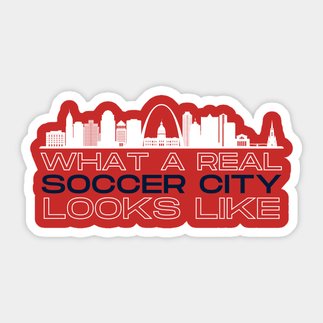 Real Soccer City Red Sticker by Arch City Tees